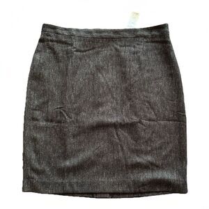 NWT Loft Outlet Skirt Chocolate Brown Tweed Pencil Straight Skirt Womens Size 10